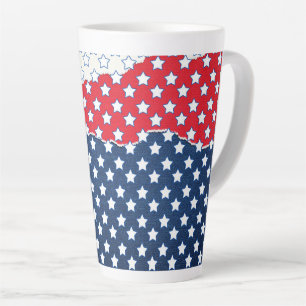 Trendy Red White & Blue Stars America Flag Muster Milchtasse
