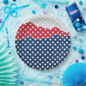 Trendy Red White & Blue Stars America Flag Muster Pappteller (Party)