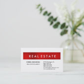 Trendy Red White Creative Modern Business Card Visitenkarte (Stehend Vorderseite)