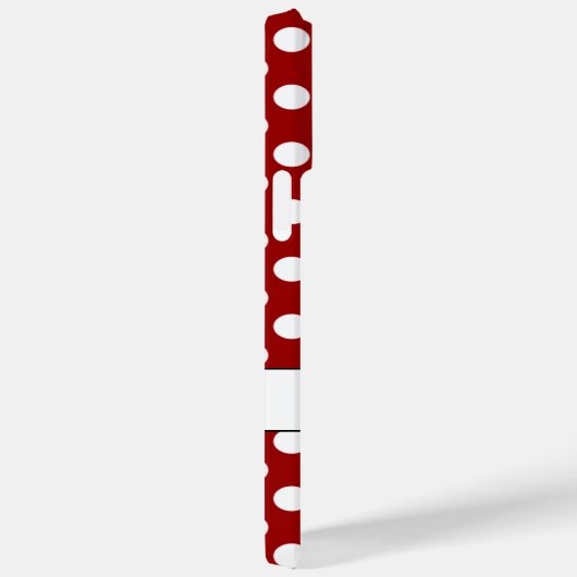 Trendy Red White Polka dots Monogram Case-Mate iPhone Hülle (Rückseite / Rechts)