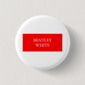 Trendy Red White Stilvoll Einfach Schlicht Ihren N Button (Vorderseite)
