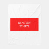 Trendy Red White Stilvoll Einfach Schlicht Ihren N Fleecedecke (Vorderseite)