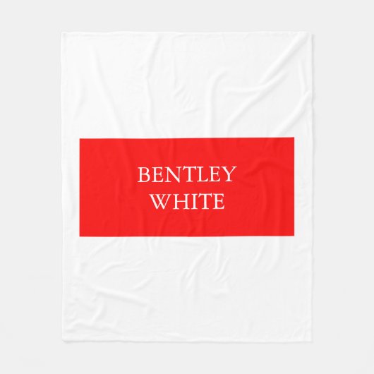 Trendy Red White Stilvoll Einfach Schlicht Ihren N Fleecedecke (Vorderseite)