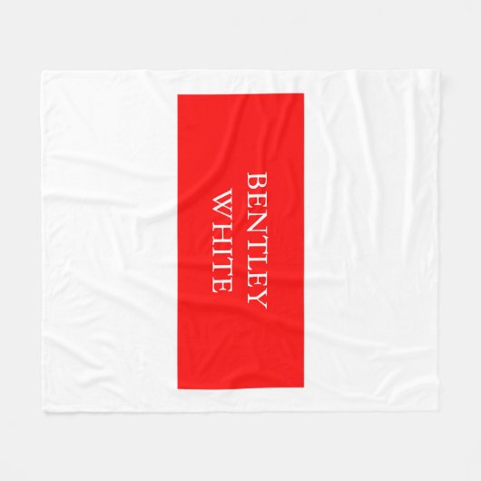 Trendy Red White Stilvoll Einfach Schlicht Ihren N Fleecedecke (Vorderseite (Horizontal))