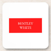 Trendy Red White Stilvoll Einfach Schlicht Ihren N Getränkeuntersetzer (Vorderseite)