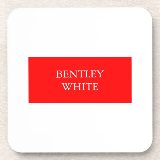 Trendy Red White Stilvoll Einfach Schlicht Ihren N Getränkeuntersetzer (Vorderseite)