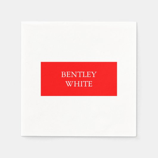 Trendy Red White Stilvoll Einfach Schlicht Ihren N Serviette (Vorderseite)