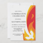 Trendy Red Yellow Dove Fire Confirmation Einladung (Vorderseite)