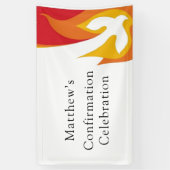 Trendy Red Yellow Fire and Dove Confirmation Banner (Vertikal)