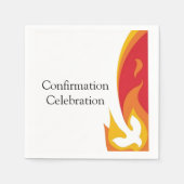 Trendy Red Yellow Fire and Dove Confirmation Serviette (Vorderseite)
