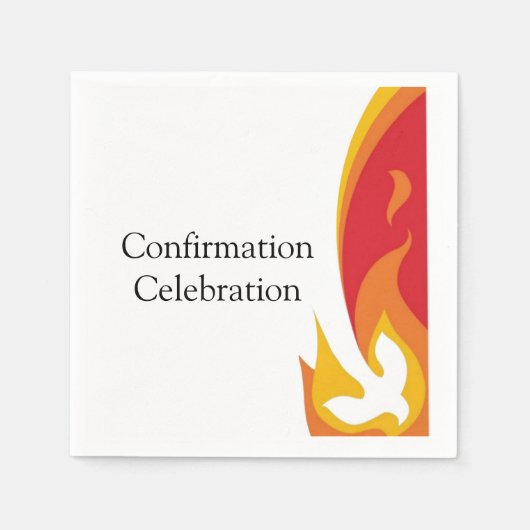 Trendy Red Yellow Fire and Dove Confirmation Serviette (Vorderseite)