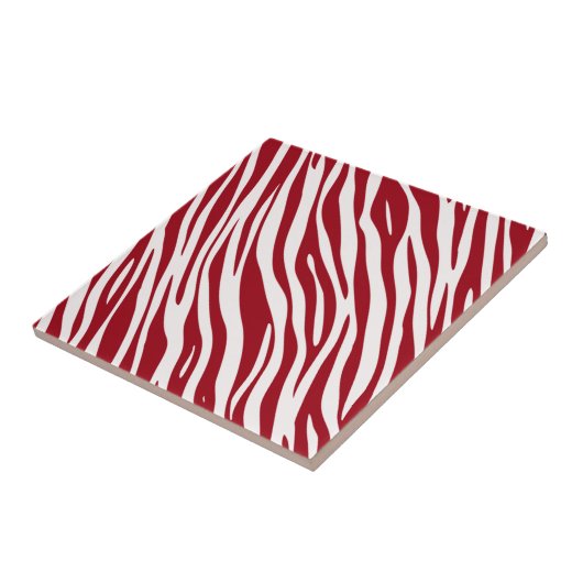 Trendy Red Zebra Animal Sripes Fliese (Seite)