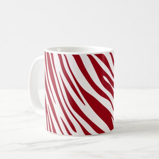 Trendy Red Zebra Animal Sripes Kaffeetasse (Vorderseite Links)