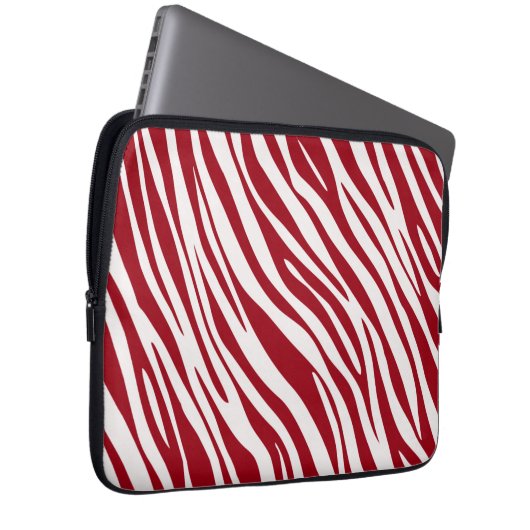 Trendy Red Zebra Animal Sripes Laptopschutzhülle (Vorne Rechts)