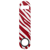 Trendy Red Zebra Animal Sripes Speed Flaschenöffner (Rückseite)