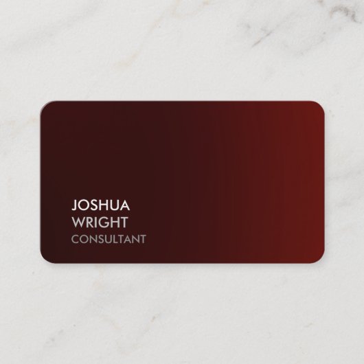 Trendy Reddish Brown Attraktiv Schlicht Chic Visitenkarte (Vorderseite)