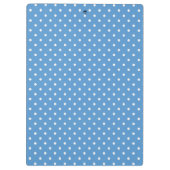 Trendy Regatta Blue White Polka Dot Custom Muster Klemmbrett (Rückseite)
