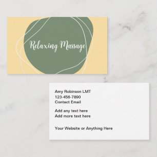 Trendy Relaxing Massage Business Cards Visitenkarte