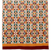 Trendy Retro Abstrakt Squares Collection Duschvorhang (Vorderseite)