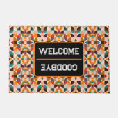 Trendy Retro Abstrakt Squares Collection Fußmatte (Vorderseite)