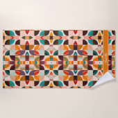 Trendy Retro Abstrakt Squares Collection Strandtuch (Vorderseite)