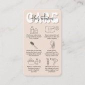 Trendy Retro Beige Hair Extensions Aftercare Guide Visitenkarte (Vorderseite)