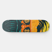 Trendy Retro Bitcoin Eyes Bartded Man Skateboard (Horizontal)