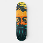 Trendy Retro Bitcoin Eyes Bartded Man Skateboard (Vorderseite)