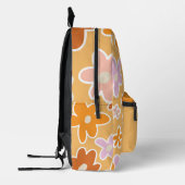 Trendy Retro-Blume in Orange & Pink Personalisiert Bedruckter Rucksack (Links)