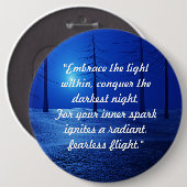 trendy Retro boho Drehbuch blauer Wald personalisi Button (Vorne & Hinten)