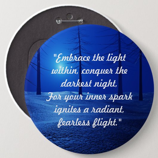 trendy Retro boho Drehbuch blauer Wald personalisi Button (Vorne & Hinten)