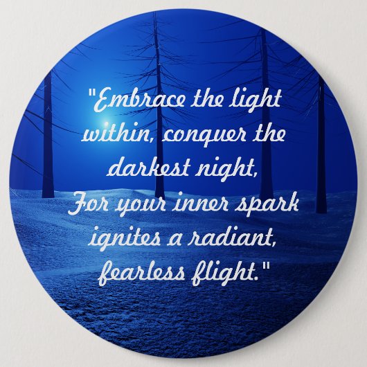 trendy Retro boho Drehbuch blauer Wald personalisi Button (Vorderseite)