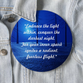 trendy Retro boho Drehbuch blauer Wald personalisi Button