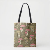 Trendy Retro Boho Magic Mushroom Tasche (Vorderseite)