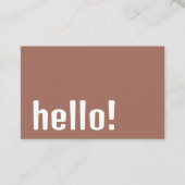 Trendy Retro Boho - Moderne Braun und Weiß Visitenkarte (Vorderseite)