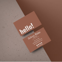 Trendy Retro Boho - Moderne Braun und Weiß Visitenkarte