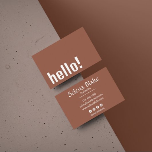 Trendy Retro Boho - Moderne Braun und Weiß Visitenkarte