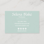 Trendy Retro Boho - Moderne Grün und Weiß Visitenkarte (Rückseite)