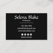 Trendy Retro Boho - Modernes Schwarz und Weiß Visitenkarte (Rückseite)