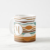 trendy Retro-Boho Stil bunt geometrisch Muster Kaffeetasse (Vorderseite Links)