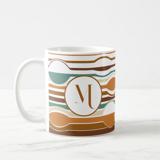 trendy Retro-Boho Stil bunt geometrisch Muster Kaffeetasse (Links)