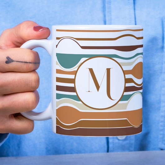 trendy Retro-Boho Stil bunt geometrisch Muster Kaffeetasse