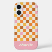 Trendy Retro Checkerboard Monogramm Case-Mate iPhone Hülle (Rückseite)
