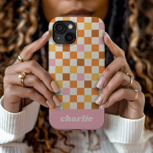 Trendy Retro Checkerboard Monogramm Case-Mate iPhone Hülle