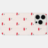 Trendy Retro Coquette Red Cherries Pinstripe Case-Mate iPhone Hülle (Rückseite (Horizontal))