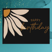 Trendy Retro Floral Blume Happy Birthday Quadratischer Aufkleber