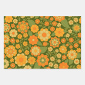 Trendy Retro Floral Pattern - funky Geschenkpapier Set (Vorderseite 3)