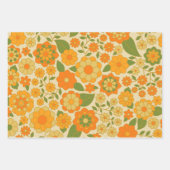 Trendy Retro Floral Pattern - funky Geschenkpapier Set (Vorderseite 2)