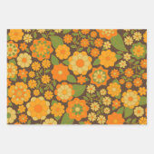 Trendy Retro Floral Pattern - funky Geschenkpapier Set (Vorderseite)