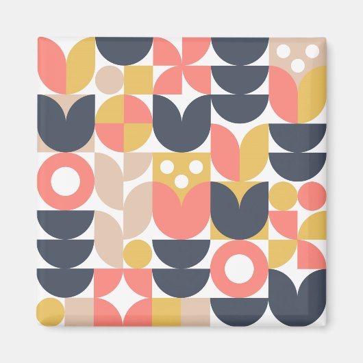 Trendy Retro Floral Pattern Magnet (Vorne)